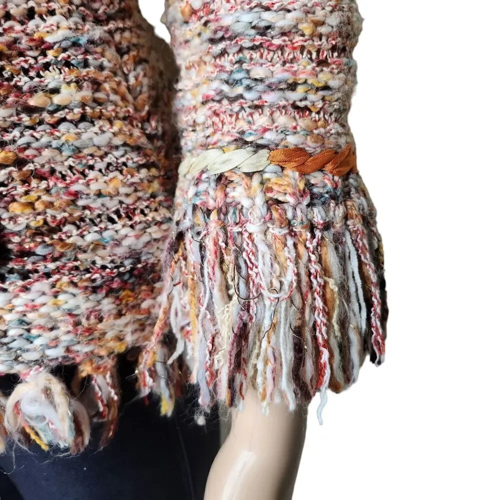 Angel of the north Anthropologie women's Size XS wool blend knit fringe jacket - Picture 5 of 9